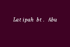 Latipah bt. Abu, Landscape Architecture in Setapak