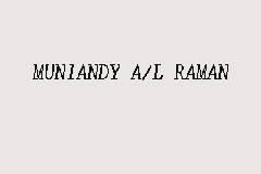 MUNIANDY A/L RAMAN, Private Commissioner for Oaths in Klang